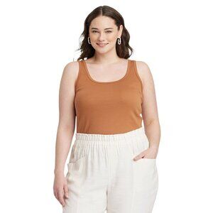 A New Day NWT Brown Slim Fit Sleeveless Tank Top Size XXL